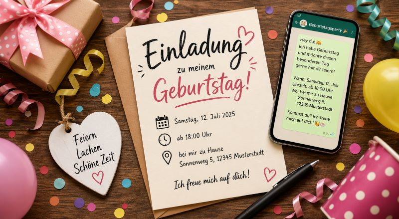 Vorlage Einladung zum Geburtstag
