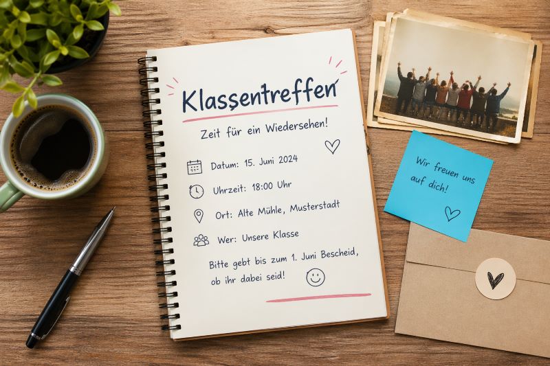 Einladung Klassentreffen Vorlage